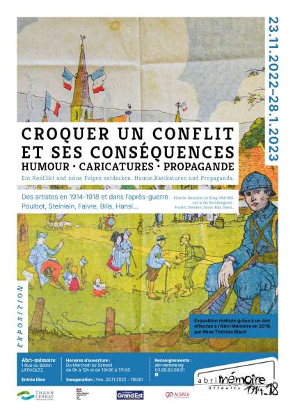 Exposition « Croquer un conflit et ses conséquences. Humour, caricatures, propagande » à l’Abri-Mémoire à Uffholtz
