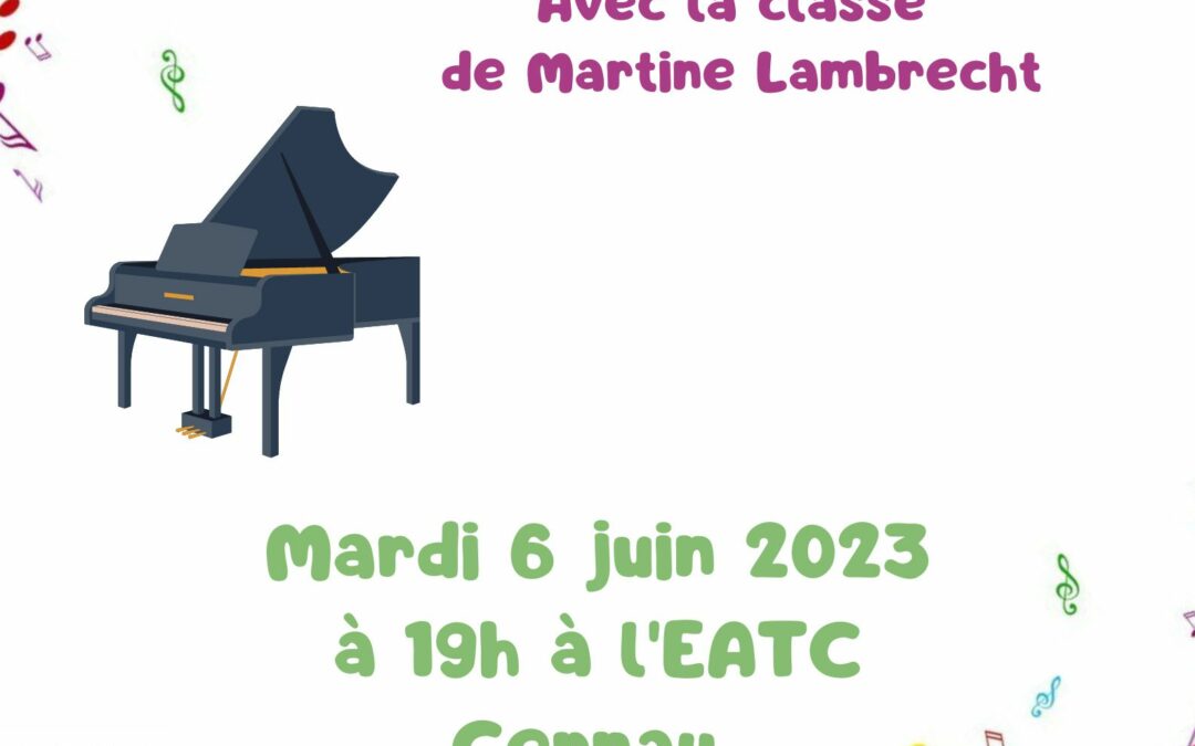 Audition de piano le mardi 6 juin 2023 à l’école de musique de Cernay
