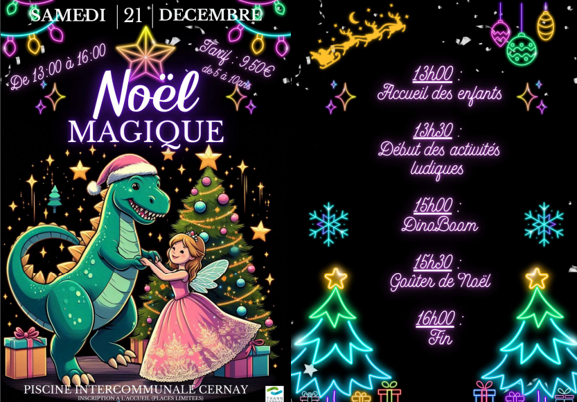 NOEL MAGIC à la piscine de Cernay le samedi 21 décembre 2024